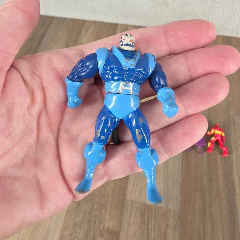 Vintage Marvel Diecast Metal Figures Lot Spider-Man Iron Man X-Men 80s 90s 5pc